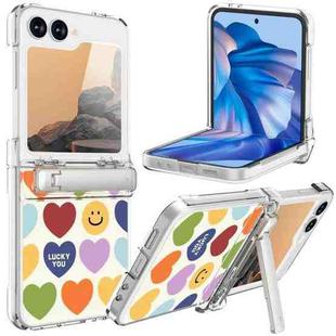 For Samsung Galaxy Z Flip6 5G Sticker TPU Hybrid PC Shockproof Phone Case with Holder(Little Love Heart)