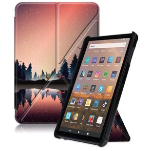 For Amazon Fire HD 8 (2020) Coloured Drawing Transformers Style Horizontal Flip Leather Case with Holder & Sleep / Wake-up Function(Dusk)