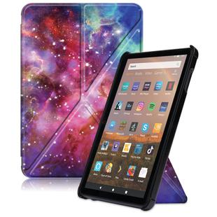 For Amazon Fire HD 8 (2020) Coloured Drawing Transformers Style Horizontal Flip Leather Case with Holder & Sleep / Wake-up Function(Galactic System)