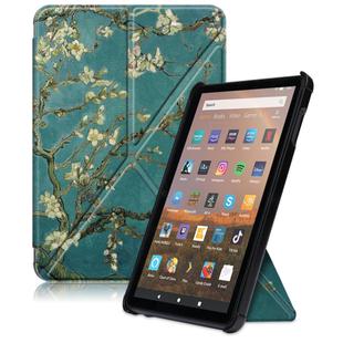 For Amazon Fire HD 8 (2020) Coloured Drawing Transformers Style Horizontal Flip Leather Case with Holder & Sleep / Wake-up Function(Apricot Flower)