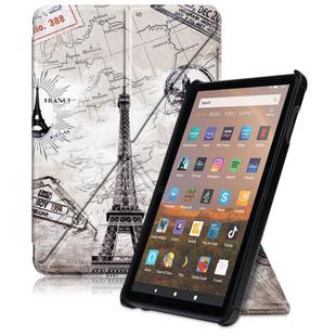 For Amazon Fire HD 8 (2020) Coloured Drawing Transformers Style Horizontal Flip Leather Case with Holder & Sleep / Wake-up Function(Retro Tower)