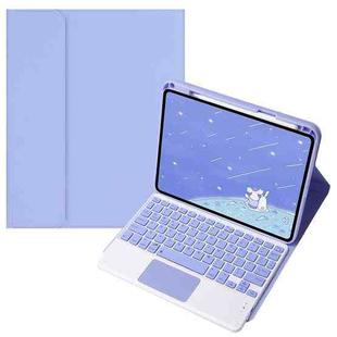 For Infinix Xpad 11 inch Candy Color Square Keys Bluetooth Keyboard Leather Case with Touchpad(Light Purple)