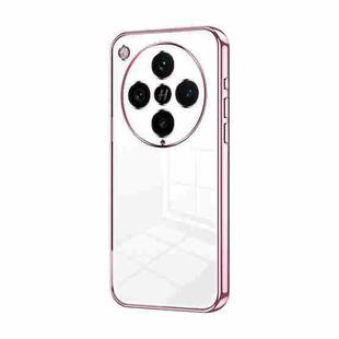 For OPPO Find X8 Pro Transparent Plating Fine Hole Phone Case(Pink)