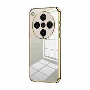For OPPO Find X8 Pro Transparent Plating Fine Hole Phone Case(Gold)
