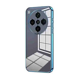 For OPPO Find X8 Pro Transparent Plating Fine Hole Phone Case(Blue)