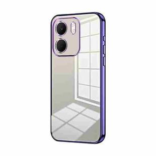 For OPPO A5x 5G Global Transparent Plating Fine Hole Phone Case(Purple)