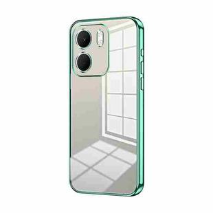 For OPPO A5x 5G Global Transparent Plating Fine Hole Phone Case(Green)