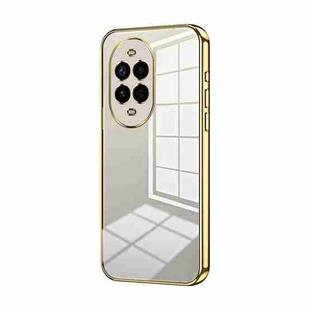 For Huawei Nova 13 Pro Transparent Plating Fine Hole Phone Case(Gold)