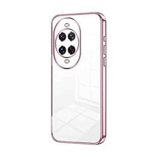 For Huawei nova 14 Ultra Transparent Plating Fine Hole Phone Case(Pink)