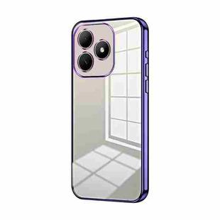 For Huawei Hi Enjoy 80s Transparent Plating Fine Hole Phone Case(Purple)