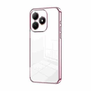 For Huawei Hi Enjoy 80s Transparent Plating Fine Hole Phone Case(Pink)