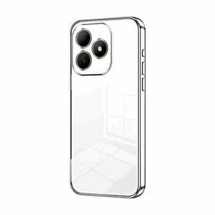 For Huawei Hi Enjoy 80s Transparent Plating Fine Hole Phone Case(Silver)