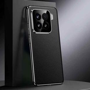 For Xiaomi 15 Genuine Leather PC Phone Case(Black)