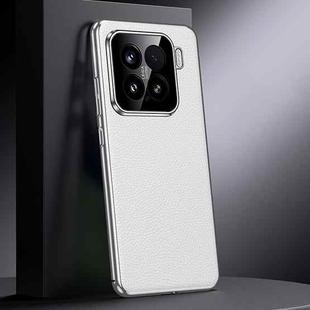 For Xiaomi 15 Genuine Leather PC Phone Case(White)