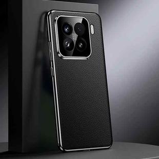 For Xiaomi 15 Pro Genuine Leather PC Phone Case(Black)