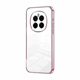 For Honor Magic7 Transparent Plating Fine Hole Phone Case(Pink)