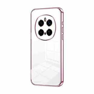 For Honor Magic7 Pro Transparent Plating Fine Hole Phone Case(Pink)