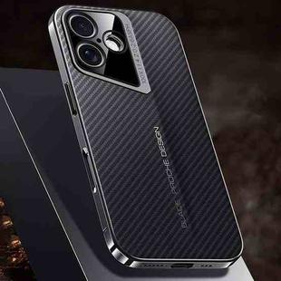 For iPhone 16 Carbon Fiber Texture PC Phone Case(Black)