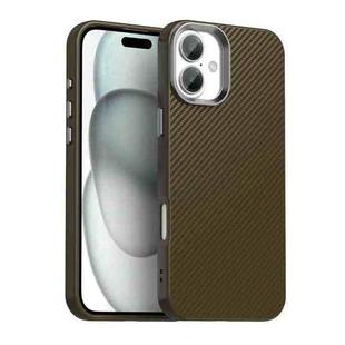 For iPhone 16 Carbon Fiber Series IMD Phone Case(Brown)