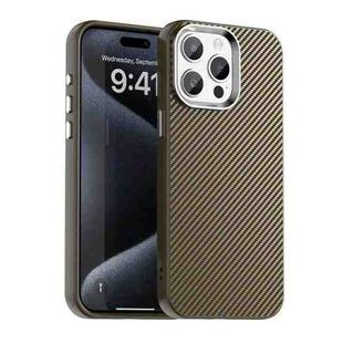 For iPhone 15 Pro Carbon Fiber Series IMD Phone Case(Brown)