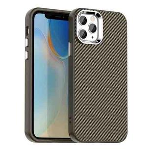For iPhone 11 Pro Carbon Fiber Series IMD Phone Case(Brown)