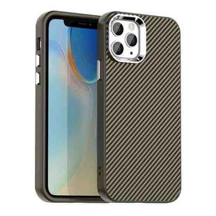 For iPhone 11 Pro Max Carbon Fiber Series IMD Phone Case(Brown)