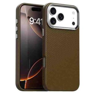 For iPhone 17 Pro Carbon Fiber Series IMD Phone Case(Brown)