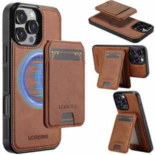 For iPhone 16 Pro Max LC.IMEEKE L3 Series Detachable RFID Card Bag Magsafe Phone Case(Brown)