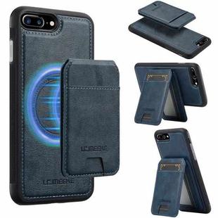 For iPhone SE 2022 / 2020 LC.IMEEKE L3 Series Detachable RFID Card Bag Magsafe Phone Case(Blue)