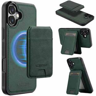 For iPhone 17 LC.IMEEKE L3 Series Detachable RFID Card Bag Magsafe Phone Case(Green)