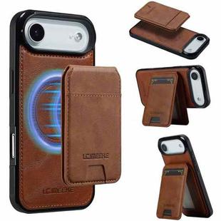 For iPhone 17 Air LC.IMEEKE L3 Series Detachable RFID Card Bag Magsafe Phone Case(Brown)