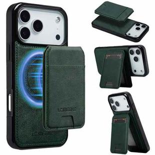 For iPhone 17 Pro LC.IMEEKE L3 Series Detachable RFID Card Bag Magsafe Phone Case(Green)
