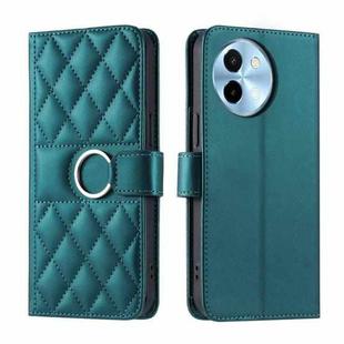 For vivo Y38 / T3x 5G Ring Buckle Rhombic Leather Phone Case(Green)