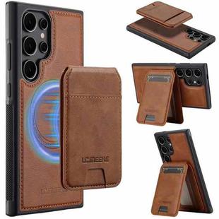 For Samsung Galaxy S24 Ultra 5G LC.IMEEKE L3 Series Detachable RFID Card Bag Magsafe Phone Case(Brown)