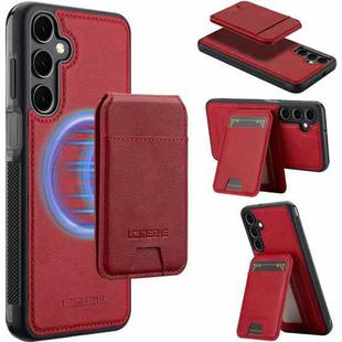 For Samsung Galaxy S24 FE 5G LC.IMEEKE L3 Series Detachable RFID Card Bag Magsafe Phone Case(Red)