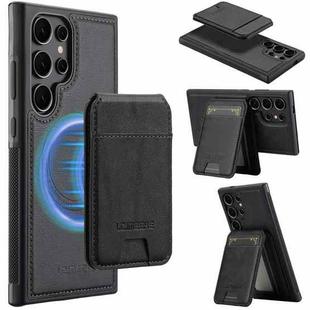 For Samsung Galaxy S23 Ultra 5G LC.IMEEKE L3 Series Detachable RFID Card Bag Magsafe Phone Case(Black)