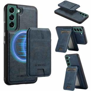 For Samsung Galaxy S21+ 5G LC.IMEEKE L3 Series Detachable RFID Card Bag Magsafe Phone Case(Blue)