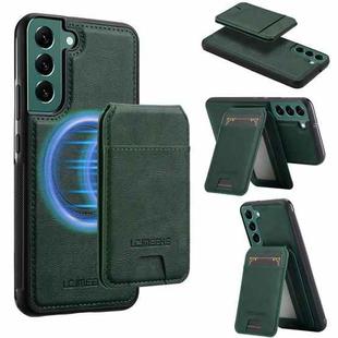 For Samsung Galaxy S21+ 5G LC.IMEEKE L3 Series Detachable RFID Card Bag Magsafe Phone Case(Green)