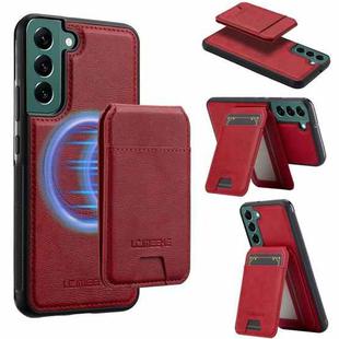 For Samsung Galaxy S21+ 5G LC.IMEEKE L3 Series Detachable RFID Card Bag Magsafe Phone Case(Red)