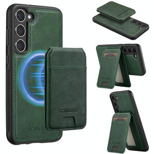 For Samsung Galaxy S25 5G LC.IMEEKE L3 Series Detachable RFID Card Bag Magsafe Phone Case(Green)
