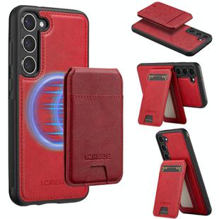 For Samsung Galaxy S25 5G LC.IMEEKE L3 Series Detachable RFID Card Bag Magsafe Phone Case(Red)