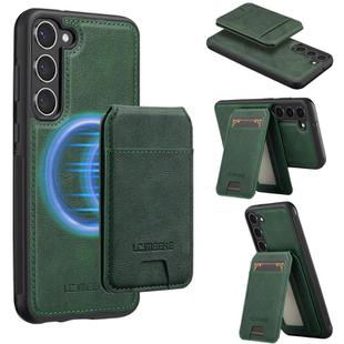 For Samsung Galaxy S25+ 5G LC.IMEEKE L3 Series Detachable RFID Card Bag Magsafe Phone Case(Green)
