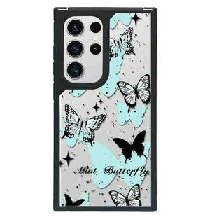 For Samsung Galaxy S23 Ultra 5G Creative Art Pattern Full Coverage Phone Case(Green Butterfly)