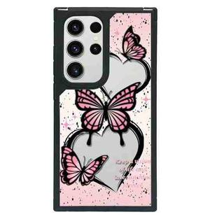 For Samsung Galaxy S23 Ultra 5G Creative Art Pattern Full Coverage Phone Case(Pink Butterfly)