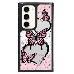 For Samsung Galaxy S23+ 5G Creative Art Pattern Full Coverage Phone Case(Pink Butterfly)