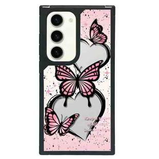 For Samsung Galaxy S22 5G Creative Art Pattern Full Coverage Phone Case(Pink Butterfly)