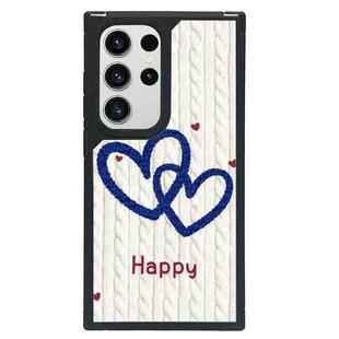 For Samsung Galaxy S23 Ultra 5G Creative Art Pattern Full Coverage Phone Case(Knitted Heart)