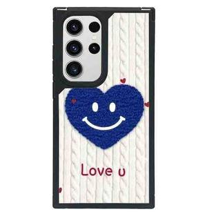 For Samsung Galaxy S23 Ultra 5G Creative Art Pattern Full Coverage Phone Case(Knitted Smiley Face)