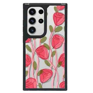 For Samsung Galaxy S22 Ultra 5G Creative Art Pattern Full Coverage Phone Case(Tulip Camellia C)