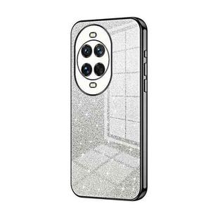For Huawei nova 14 Ultra Gradient Glitter Powder Electroplated Phone Case(Black)